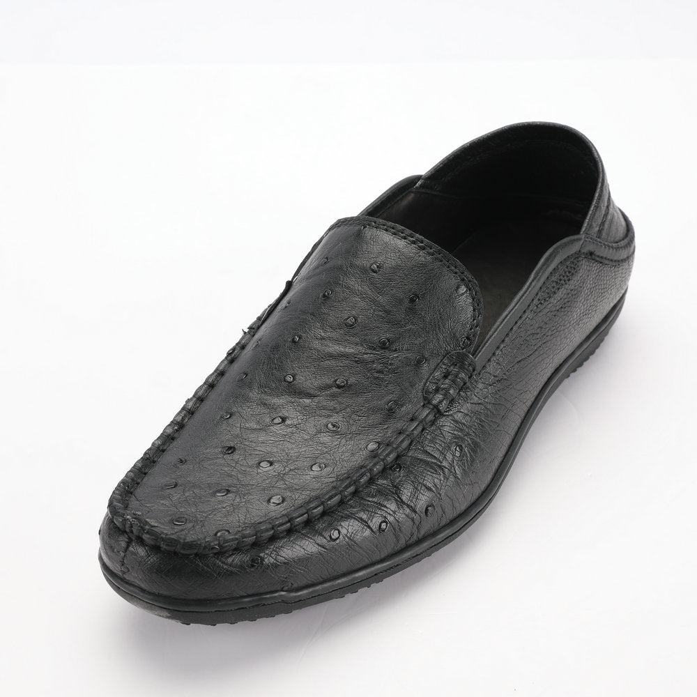 Ostrich skin genuine leather men's leather shoes moccasins business casual shoes 