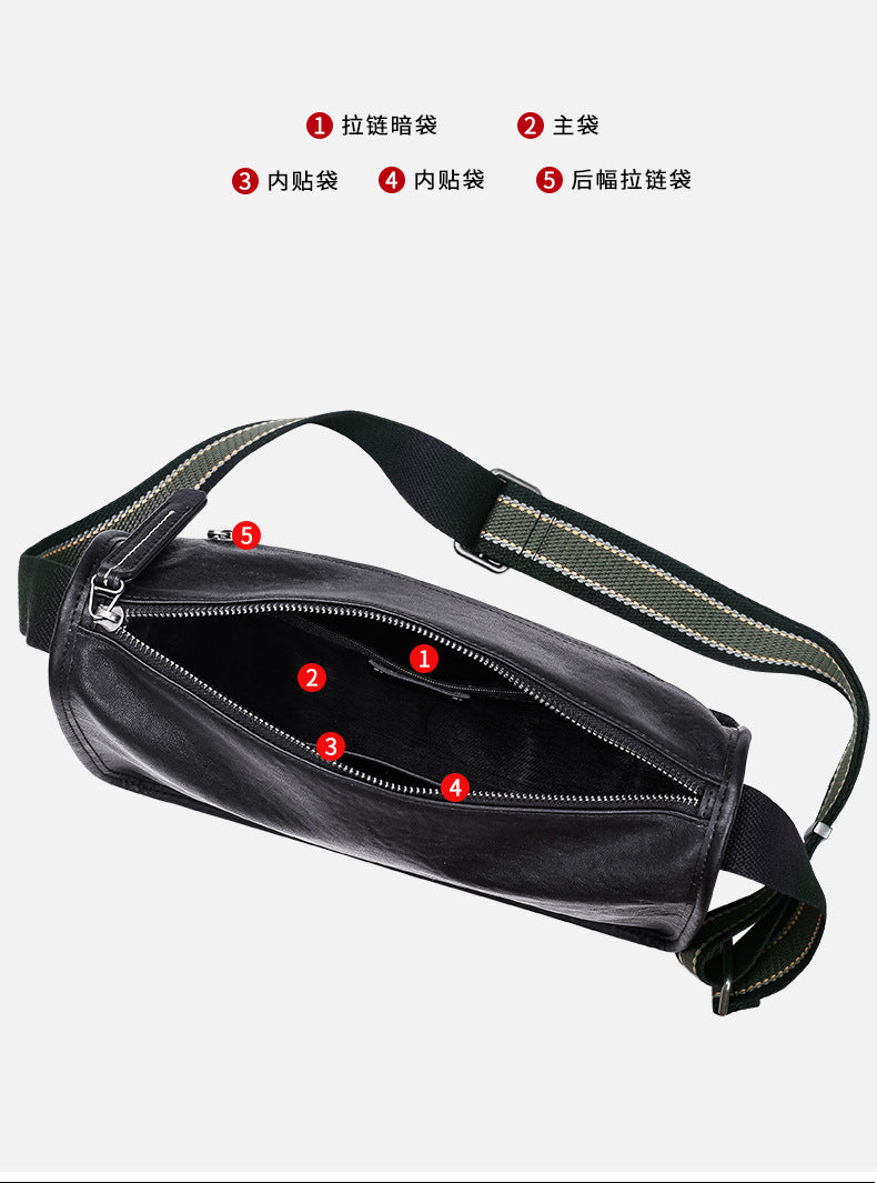 メンズショルダーバッグ 牛皮本革製　ファッション カジュアル通勤斜めがけバッグ
