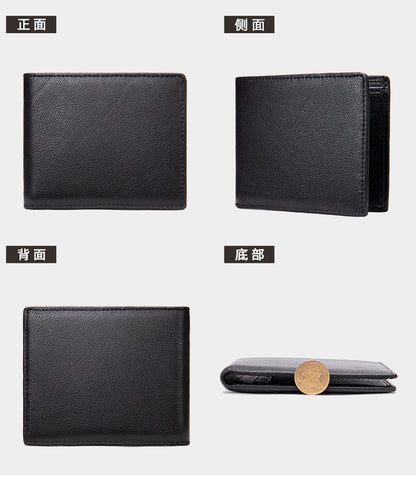 メンズ短財布牛皮本革製ビジネス薄型シンプル盗難防止カードバッグウォレットwallet
