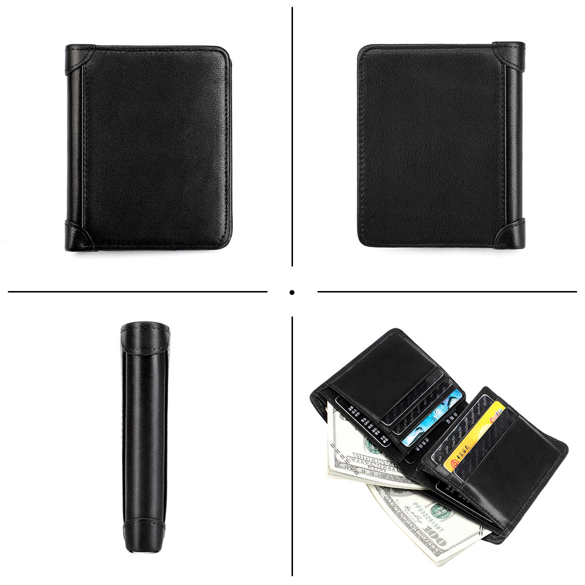 メンズ 財布 牛皮本革製 RFID 盗難防止ブラシ大容量多機能男性用ウォレット