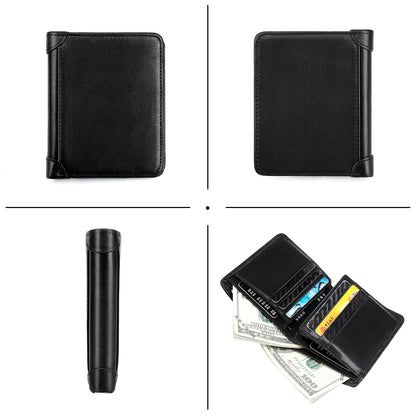 メンズ 財布 牛皮本革製 RFID 盗難防止ブラシ大容量多機能男性用ウォレット