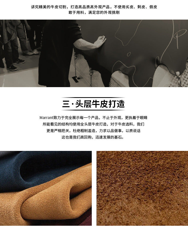 Men's Wallet Cow Leather Retro Casual Zipper Large Capacity Men's Wallet Coin Bag 