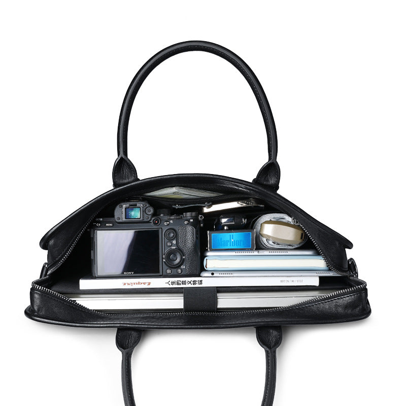 Men's handbag, genuine cowhide leather, handbag, crossbody bag, large capacity computer briefcase 