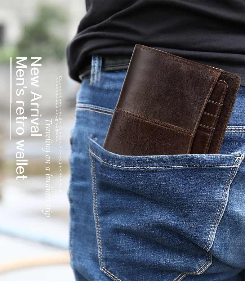 Men's Wallet Cow Leather Genuine Leather Separable Men's Wallet Card Bag 