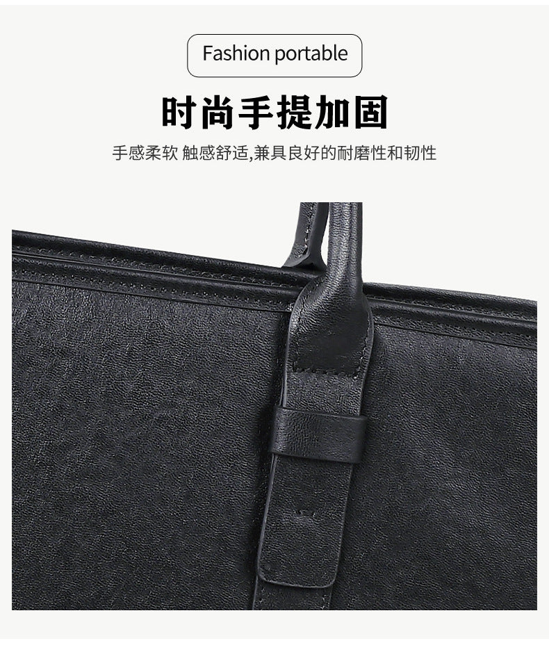 Men's handbag, genuine cowhide leather, handbag, crossbody bag, large capacity computer briefcase 