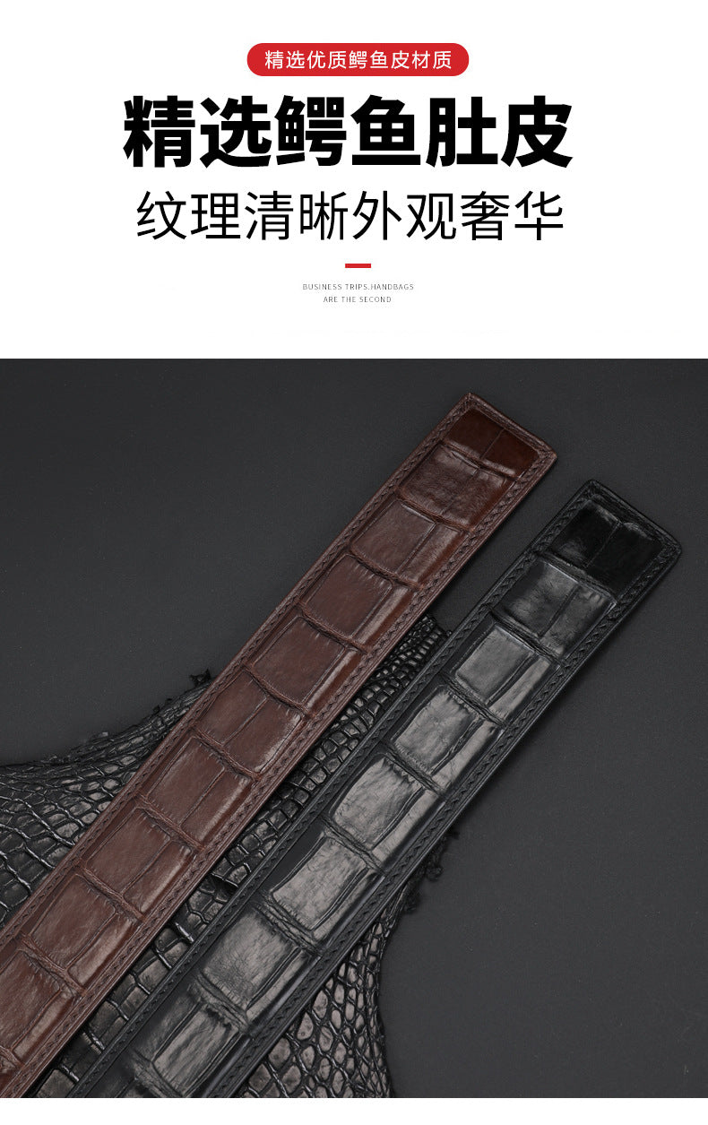 メンズベルトシャムワニの皮 本革製つなぎ合わせなしカジュアル男性用ベルト