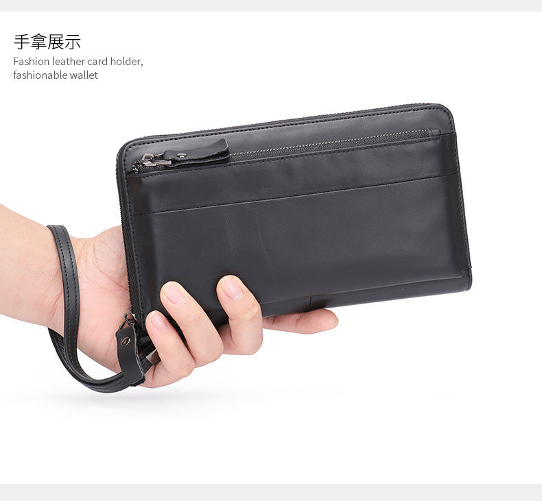メンズ財布  牛皮本革製 クラッチバッグ 大容量 カード入れ 男性用手首バッグ