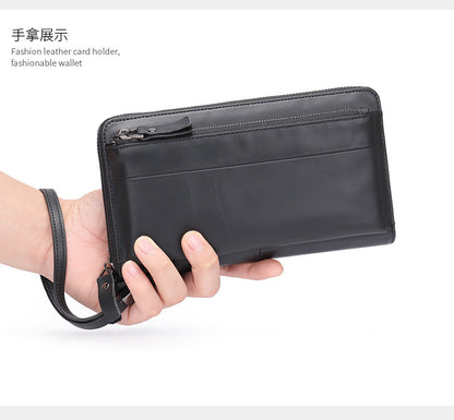 メンズ財布  牛皮本革製 クラッチバッグ 大容量 カード入れ 男性用手首バッグ