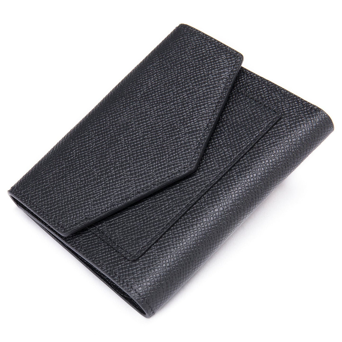 Men's short wallet, genuine cowhide leather, casual lychee pattern, coin, card bag, unisex wallet 