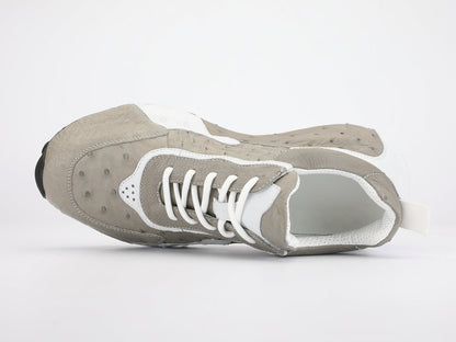 Men's Shoes Made of Ostrich Skin Genuine Leather Men's Shoes In-Heel Anti-Slip Fashion Casual Sneakers 