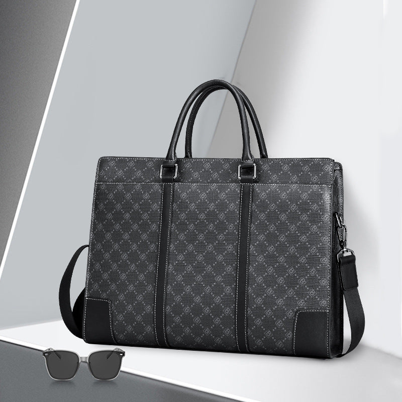 Men's Briefcase Simple Fashion Large Capacity Handbag Business Casual Handbag Crossbody Shoulder Bag 