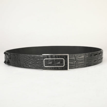 Men's Belt Nile Big Bone Crocodile Skin Genuine Leather Business Casual Width 3.8cm Men's Belt Gift Present 