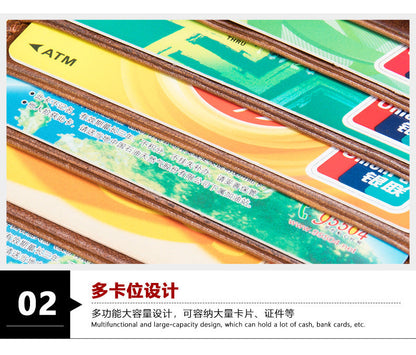 メンズ財布 牛皮本革製 レトロ 個性 ファッションカード入れイヤホーンコードカードポケット