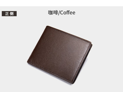 メンズ短財布牛皮本革製ビジネス薄型シンプル盗難防止カードバッグウォレットwallet