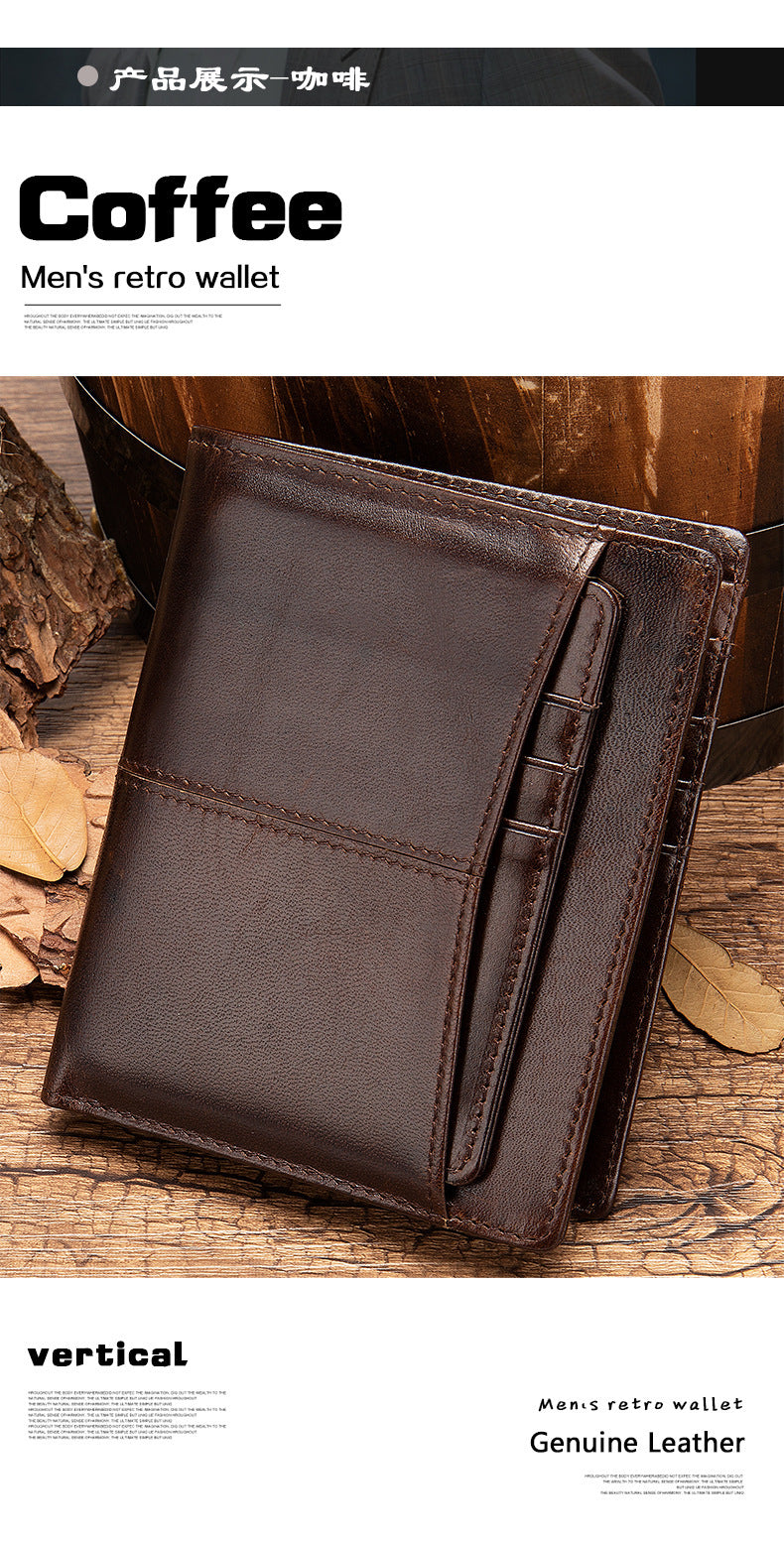 Men's Wallet Cow Leather Genuine Leather Separable Men's Wallet Card Bag 