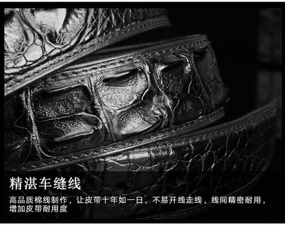 メンズベルト シャムワニの皮 本革製  針バックル  カジュアル ビジネス 高品質 男性ベルト