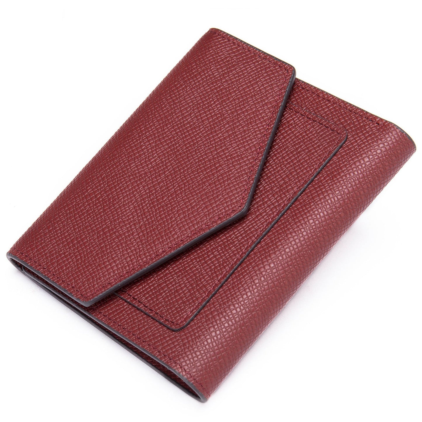 Men's short wallet, genuine cowhide leather, casual lychee pattern, coin, card bag, unisex wallet 