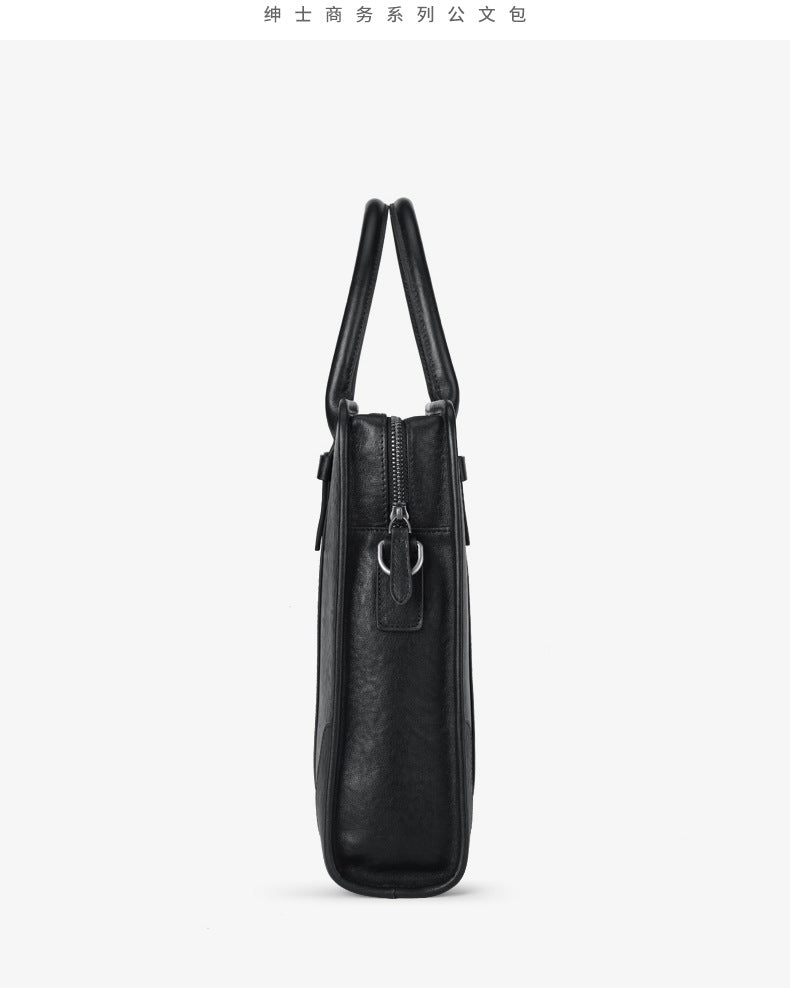 Men's handbag, genuine cowhide leather, handbag, crossbody bag, large capacity computer briefcase 