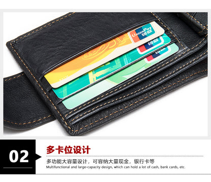 メンズ短財布 牛皮本革製 鷹 個性 ファッション 男性用カードバッグウォレット
