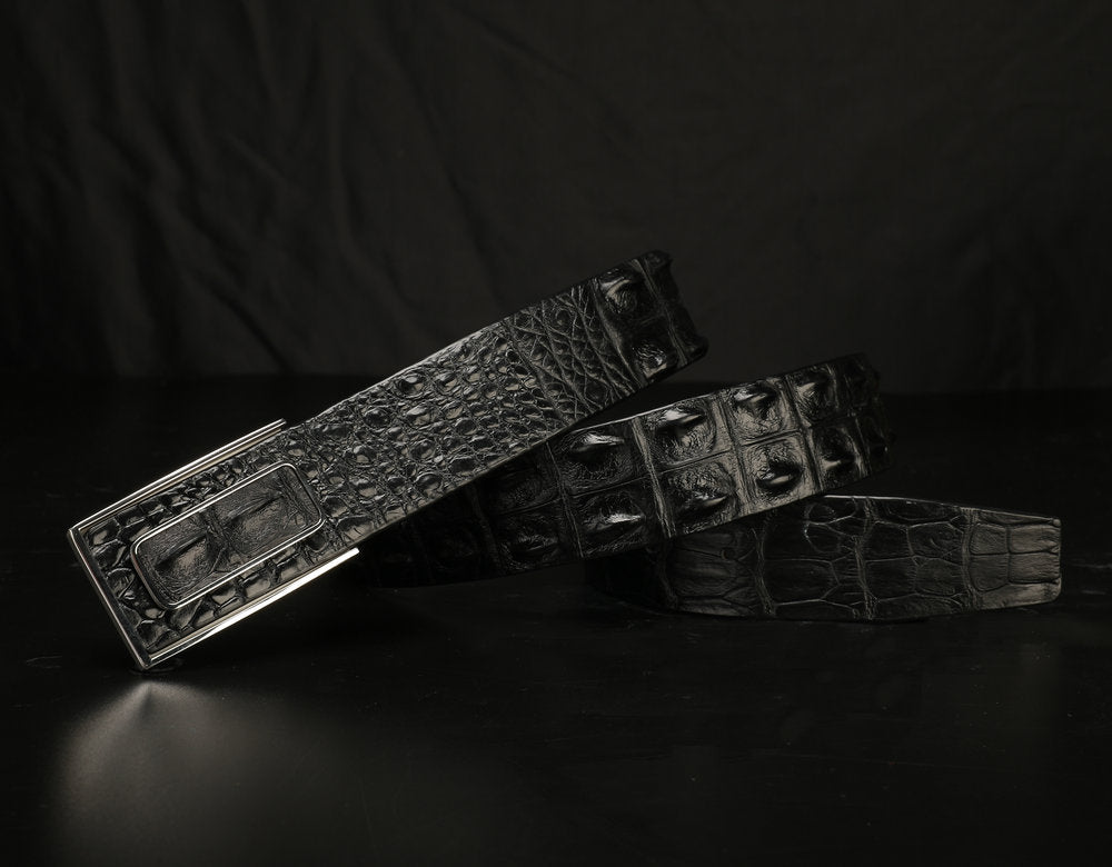 Men's Belt Nile Big Bone Crocodile Skin Genuine Leather Business Casual Width 3.8cm Men's Belt Gift Present 