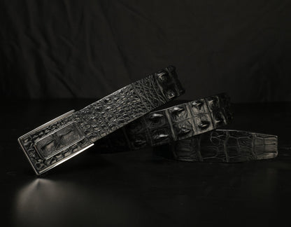 Men's Belt Nile Big Bone Crocodile Skin Genuine Leather Business Casual Width 3.8cm Men's Belt Gift Present 