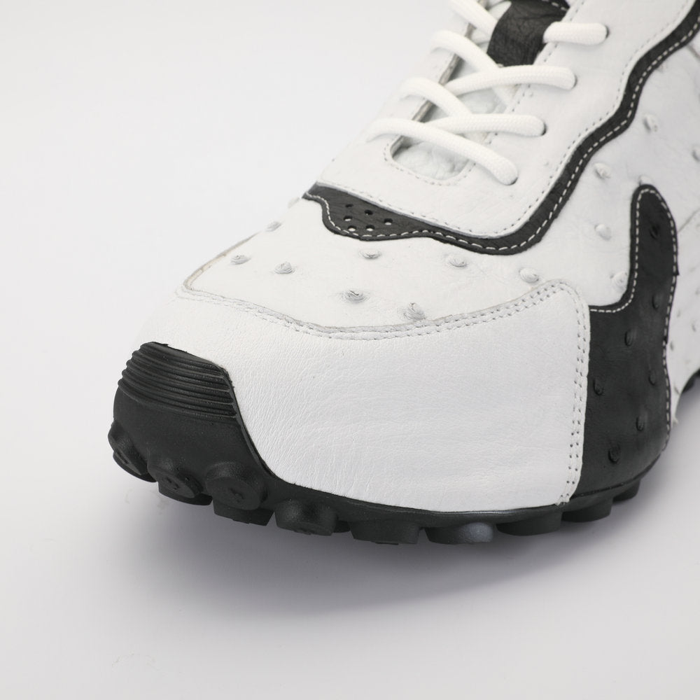Men's Shoes Made of Ostrich Skin Genuine Leather Men's Shoes In-Heel Anti-Slip Fashion Casual Sneakers 
