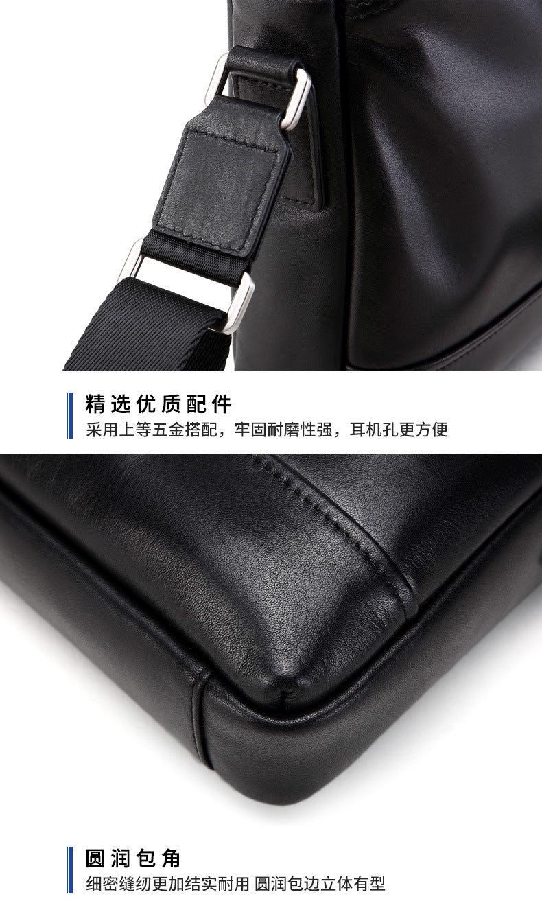 メンズショルダーバッグ  多機能実用 牛皮本革製 ビジネス斜めがけバッグ