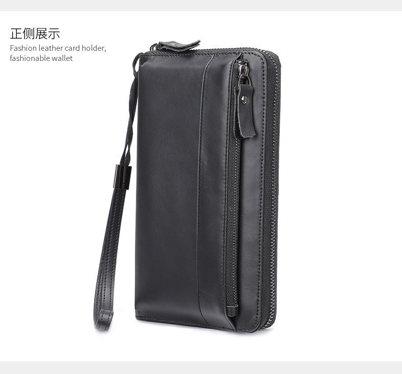 メンズ財布  牛皮本革製 クラッチバッグ 大容量 カード入れ 男性用手首バッグ