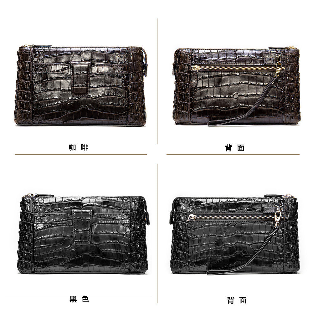 Men's Wallet Cow Leather Crocodile Crest Fashion Clutch Bag Smartphone Coin Card Holder Men's Wallet 