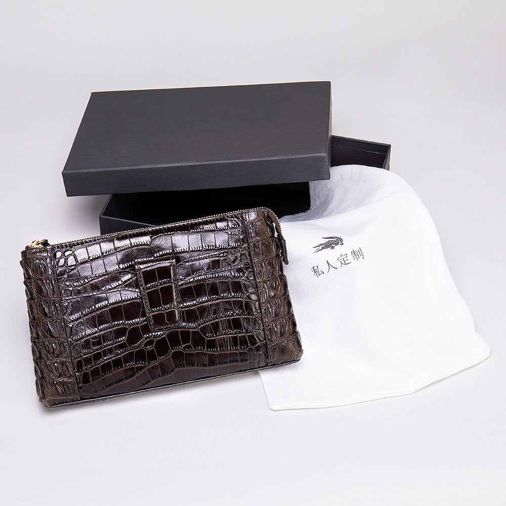 Men's Wallet Cow Leather Crocodile Crest Fashion Clutch Bag Smartphone Coin Card Holder Men's Wallet 