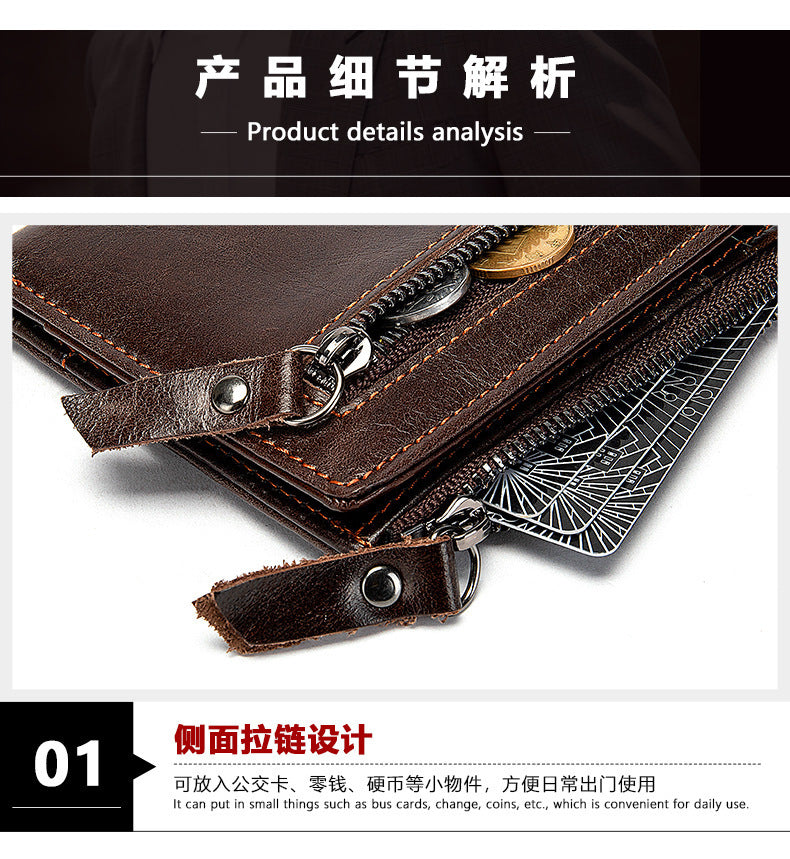メンズ 短財布  高品質 レトロ 男性用カードバッグ ウォレット