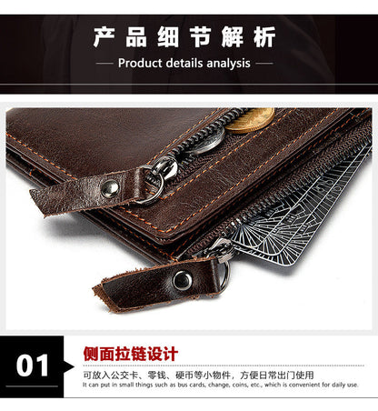 メンズ 短財布  高品質 レトロ 男性用カードバッグ ウォレット