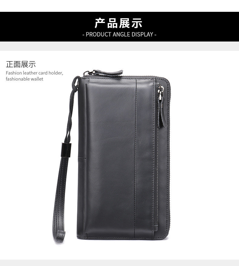 メンズ財布  牛皮本革製 クラッチバッグ 大容量 カード入れ 男性用手首バッグ