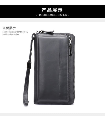 メンズ財布  牛皮本革製 クラッチバッグ 大容量 カード入れ 男性用手首バッグ