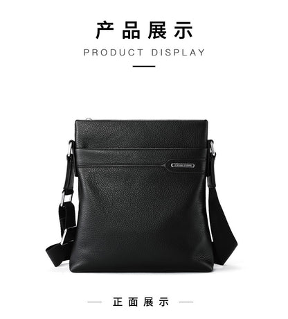 メンズショルダーバッグ 本革製牛皮 ビジネス 男性用 斜めがけバッグ