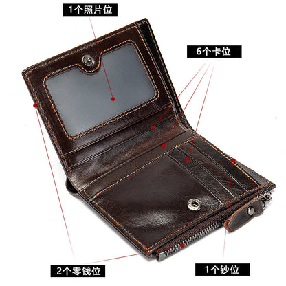 メンズ 短財布  高品質 レトロ 男性用カードバッグ ウォレット