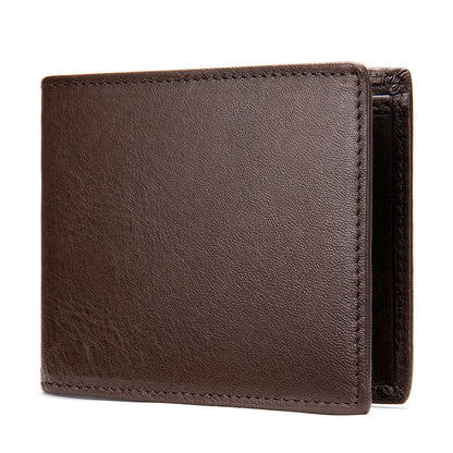 メンズ短財布牛皮本革製ビジネス薄型シンプル盗難防止カードバッグウォレットwallet