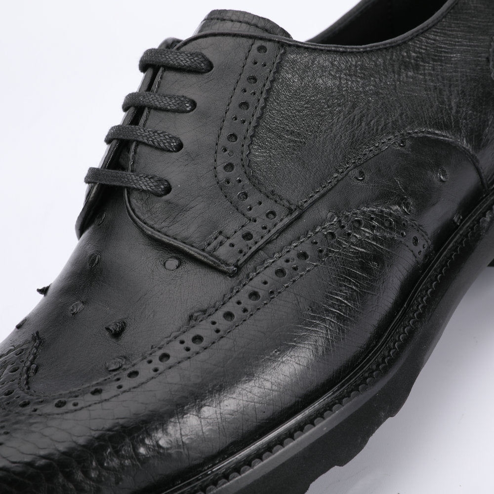 Ostrich skin genuine leather men's leather shoes Excellent breathability Men's business shoes 