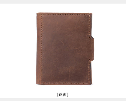 Men's wallet cowhide tri-fold coin purse men's wallet 