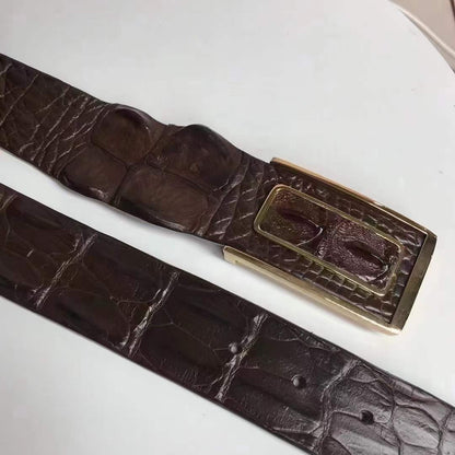 Men's Belt Nile Big Bone Crocodile Spine Genuine Leather Smooth Buckle Business Casual High Quality Men's Belt 