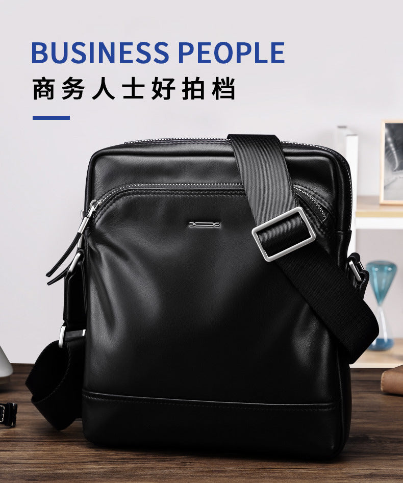 メンズショルダーバッグ  多機能実用 牛皮本革製 ビジネス斜めがけバッグ