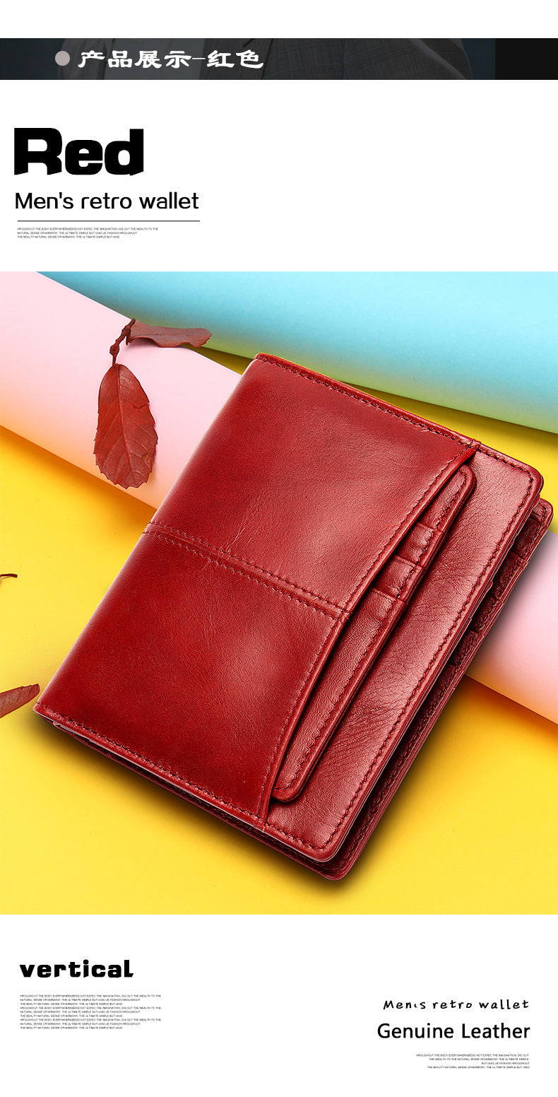 Men's Wallet Cow Leather Genuine Leather Separable Men's Wallet Card Bag 