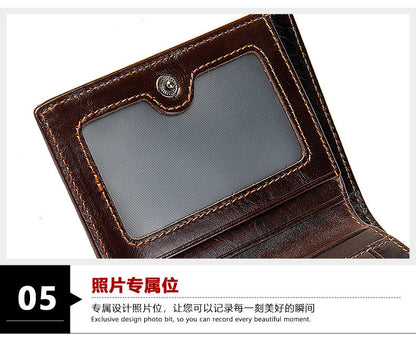 メンズ 短財布  高品質 レトロ 男性用カードバッグ ウォレット