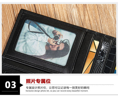 メンズ長財布 なめし 皮高品質小銭入れ誕生日プレゼント贈り物男性用ウォレット