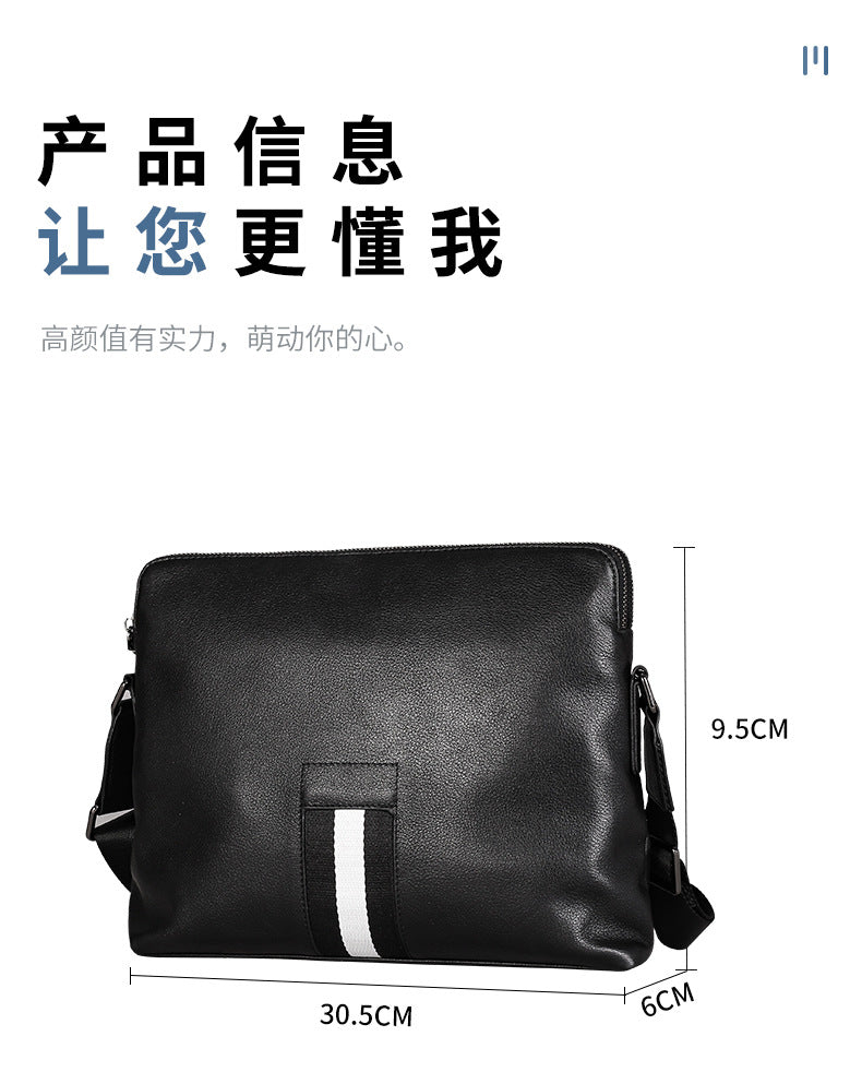 メンズショルダーバッグ 牛皮本革製 高品質 カジュアル斜めがけバッグ
