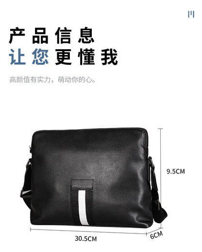 メンズショルダーバッグ 牛皮本革製 高品質 カジュアル斜めがけバッグ