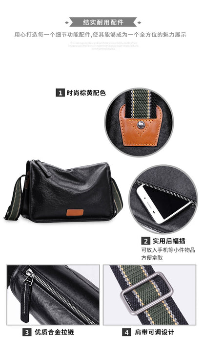 メンズショルダーバッグ 牛皮本革製　ファッション カジュアル通勤斜めがけバッグ