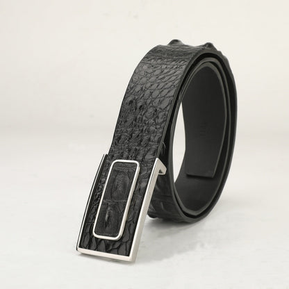 Men's Belt Nile Big Bone Crocodile Skin Genuine Leather Business Casual Width 3.8cm Men's Belt Gift Present 
