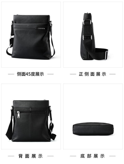 メンズショルダーバッグ 本革製牛皮 ビジネス 男性用 斜めがけバッグ