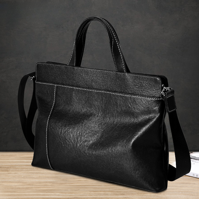 Men's briefcase handbag genuine cowhide leather computer bag business casual men's handbag crossbody bag 